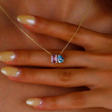 Load image into Gallery viewer, Toi Et Moi Birthstone Necklace in 925 Sterling Silver, Gold, and Rose