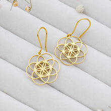 Load image into Gallery viewer, Dangle Sacred Geometry Earrings in 925 Sterling Silver