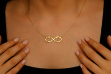 Load image into Gallery viewer, Infinity Name Necklace with Heart - Personalized Sterling Silver Jewelry