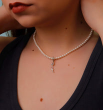 Load image into Gallery viewer, Pearl Bloom Necklace by SilverGoldandRose- Custom Birth Flower Pendant in Dainty Sterling Silver