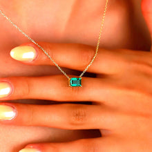 Load image into Gallery viewer, Baguette Birthstone Necklace Sterling Silver, Gold, and Rose Gold