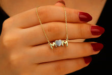 Load image into Gallery viewer, Sterling Silver Mom Necklace with Sparkling Diamond Heart