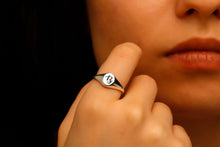 Load image into Gallery viewer, Personalized Initial Pinky Signet Ring in 925 Sterling Silver