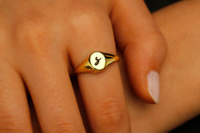 Load image into Gallery viewer, Personalized Initial Pinky Signet Ring in 925 Sterling Silver