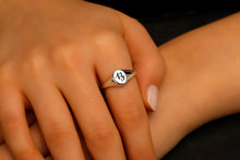 Load image into Gallery viewer, Personalized Initial Pinky Signet Ring in 925 Sterling Silver