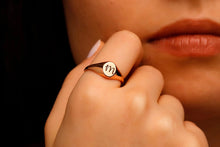 Load image into Gallery viewer, Personalized Initial Pinky Signet Ring in 925 Sterling Silver