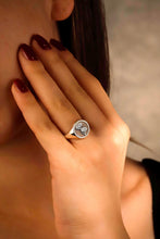 Load image into Gallery viewer, Birth Flower Signet Ring - Personalized Floral Engraving Jewelry