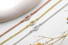 Load image into Gallery viewer, Evil Eye Charm Necklace with Curb Chain in 925 Sterling Silver