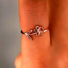 Load image into Gallery viewer, Personalized Birth Flower Ring | Custom Sterling Silver Floral Jewelry by SilverGoldandRose