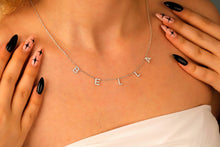 Load image into Gallery viewer, Pave Initial CZ Diamond Letter Necklace in Sterling Silver