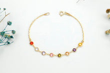 Load image into Gallery viewer, 14K Gold Vermeil Colorful Natural Stone Bracelet