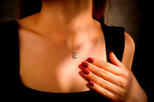 Load image into Gallery viewer, Personalized Initial Padlock Necklace | Stunning CZ Diamond &amp; Sterling Silver Elegance