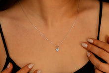 Load image into Gallery viewer, Heart Charm Necklace with Sparkling CZ Diamonds in 925 Sterling Silver