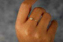 Load image into Gallery viewer, Tiny Heart Initial Ring | 10K Solid Gold &amp; Sterling Silver | Custom Personalized Jewelry