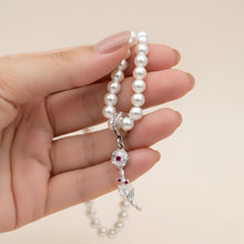Load image into Gallery viewer, Pearl Bloom Necklace by SilverGoldandRose- Custom Birth Flower Pendant in Dainty Sterling Silver