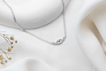 Load image into Gallery viewer, Evil Eye Charm Bracelet with Curb Chain in 925 Sterling Silver