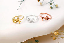 Load image into Gallery viewer, Personalized Birth Flower Ring | Custom Sterling Silver Floral Jewelry by SilverGoldandRose