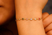 Load image into Gallery viewer, 14K Gold Vermeil Colorful Natural Stone Bracelet