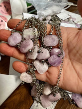 Load image into Gallery viewer, Kunzite stone choker with Sterling Silver Pearls