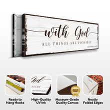 Load image into Gallery viewer, With God All Things Are Possible Faith Sign II