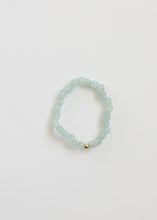 Load image into Gallery viewer, Blue Sea Glass + 14k Gold Filled or Sterling Silver || Stretch Bracelet