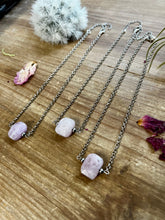 Load image into Gallery viewer, Kunzite stone choker with Sterling Silver Pearls
