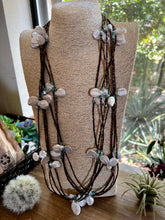Load image into Gallery viewer, 38 inch Freshwater Pearl &amp; Turquoise Heishi Necklace