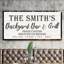 Load image into Gallery viewer, Backyard Bar &amp; Grill Sign XIX