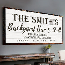 Load image into Gallery viewer, Backyard Bar &amp; Grill Sign XIX