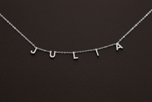 Load image into Gallery viewer, Pave Initial CZ Diamond Letter Necklace in Sterling Silver