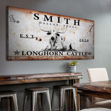 Load image into Gallery viewer, Longhorn Rustic Cattle Sign