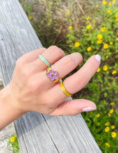 Load image into Gallery viewer, Lavender Smiley Flower Ring