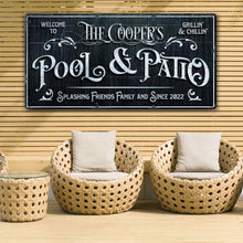 Load image into Gallery viewer, Personalized Pool Sign Black and White