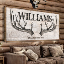 Load image into Gallery viewer, Personalized Family Antler Sign IV