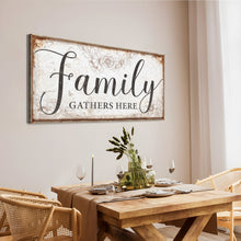 Load image into Gallery viewer, Family Gathers Here Sign