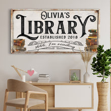 Load image into Gallery viewer, Shhh I'm Reading Library Sign