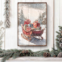 Load image into Gallery viewer, Vintage Christmas Sleigh Sled Wall Art V