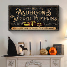 Load image into Gallery viewer, Personalized Wicked Pumpkins Halloween Sign