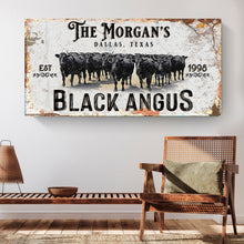 Load image into Gallery viewer, Personalized Black Angus Cattle Sign II