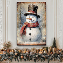 Load image into Gallery viewer, Vintage Snowman Christmas Wall Art