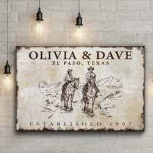 Load image into Gallery viewer, Cowboy Couple Sign