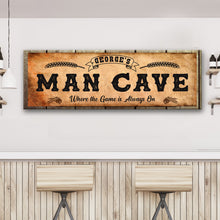 Load image into Gallery viewer, Personalized Man Cave Sign: Rustic Man Cave Sign for Custom Bar Signs or Home Bar