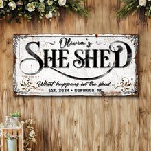 Load image into Gallery viewer, Personalized She Shed Sign XVIII