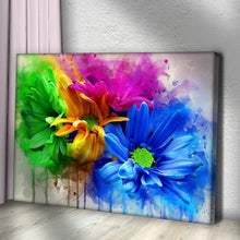 Load image into Gallery viewer, Watercolor Daisies Canvas Wall Art