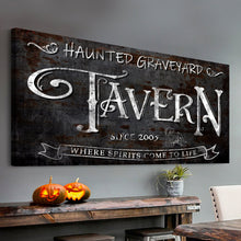 Load image into Gallery viewer, Haunted Graveyard Tavern Halloween Sign III