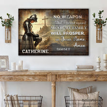 Load image into Gallery viewer, No Weapon That Is Formed Against You Will Prosper Isaiah 54:17 Faith Sign III