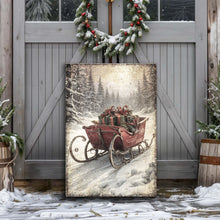 Load image into Gallery viewer, Vintage Christmas Sleigh Sled Wall Art IV