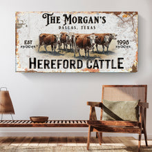Load image into Gallery viewer, Personalized Hereford Cattle Sign II