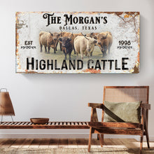 Load image into Gallery viewer, Personalized Highland Cattle Sign III