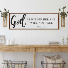 Load image into Gallery viewer, God Is Within Her She Will Not Fall Psalm 46:5 Faith Sign II